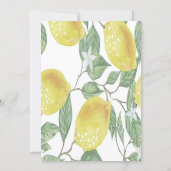 Watercolor Lemons Flowers Birthday Invitation | Zazzle