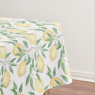 Watercolor lemons fruit citrus tablecloth