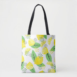 Watercolor Lemons: Fruitful Seamless Design Tote Bag