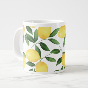 WATERCOLOR LEMONS GIANT COFFEE MUG