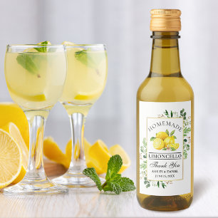 Watercolor Lemons Gold Limoncello Small Label