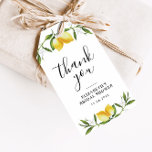 watercolor lemons greenery bridal shower gift tags<br><div class="desc">A lovely design with watercolor lemons and green foliage. Green and white gift tag with black script. The text and colors can be changed to match your theme.</div>