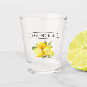 Watercolor Lemons Greenery Limoncello Shot Glass