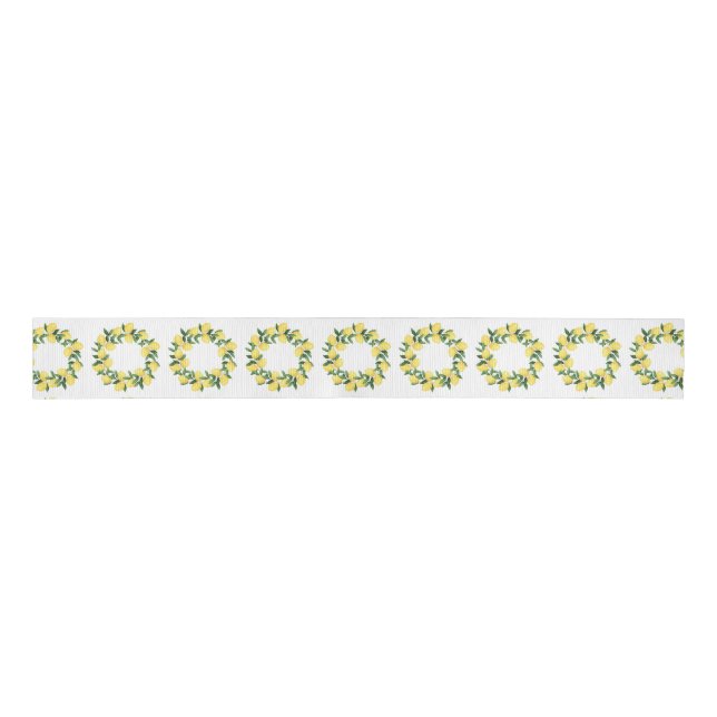 WATERCOLOR LEMONS GROSGRAIN RIBBON (Front)