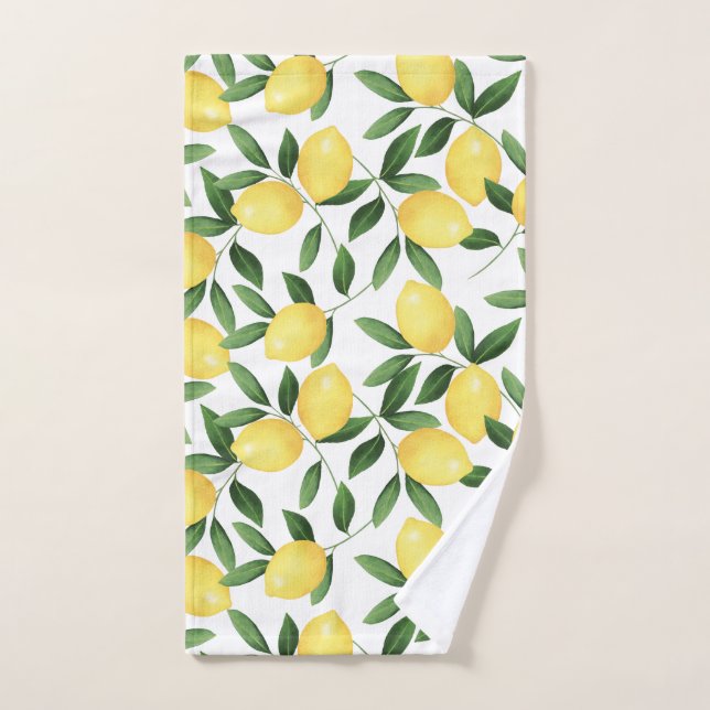 WATERCOLOR LEMONS HAND TOWEL  (Hand Towel)