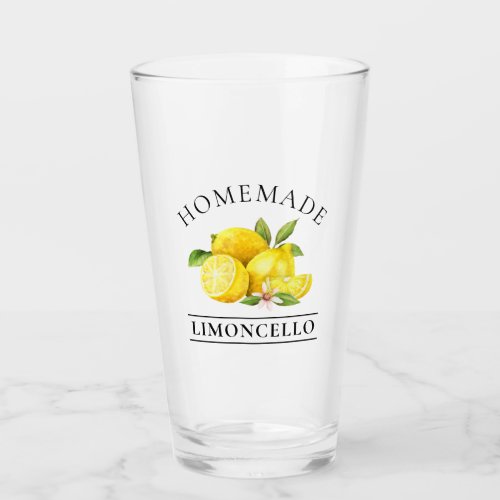 Watercolor Lemons Homemade Limoncello Glass