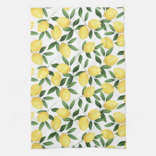 WATERCOLOR LEMONS KITCHEN TOWEL