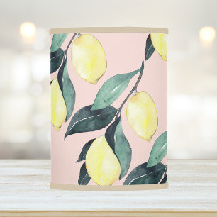 Watercolor Lemons & Leaves Yellow Seamless Pattern Lamp Shade