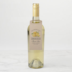 Watercolor Lemons Limoncello Thanks Kraft Bottle Hanger Tag