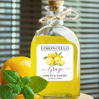 Watercolor Lemons Limoncello Wedding Grazie