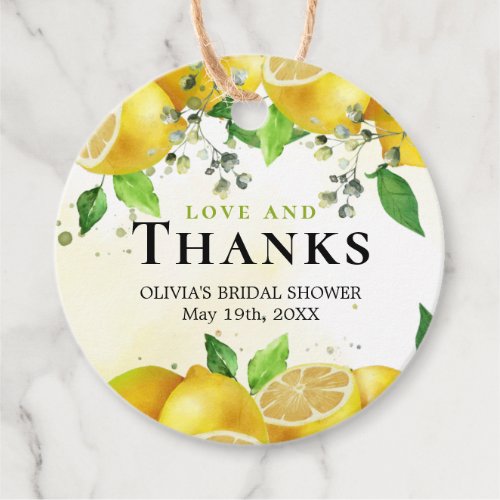 Watercolor Lemons  Love and Thanks Tags