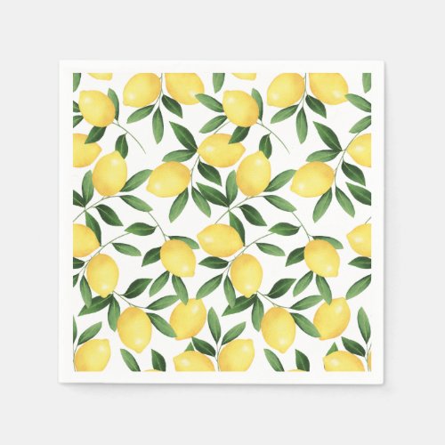 WATERCOLOR LEMONS NAPKINS