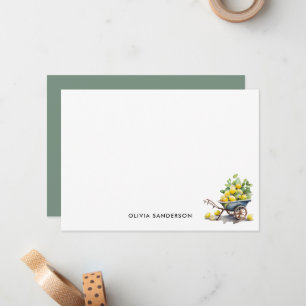 Watercolor Lemons Nature Themed Note Card