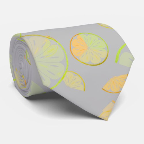 Watercolor lemons neck tie