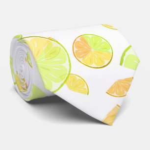 Watercolor lemons neck tie