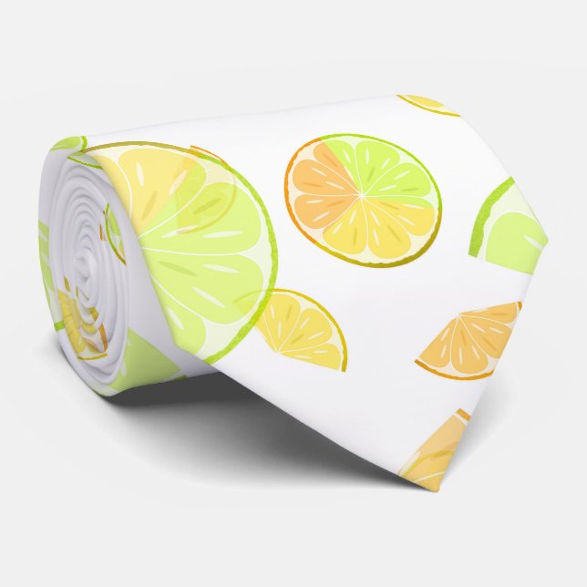 Watercolor lemons neck tie (Rolled)