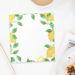 Watercolor Lemons Notepad<br><div class="desc">Notepad features a crop of juicy lemons and vibrant leaves in pretty watercolors.</div>