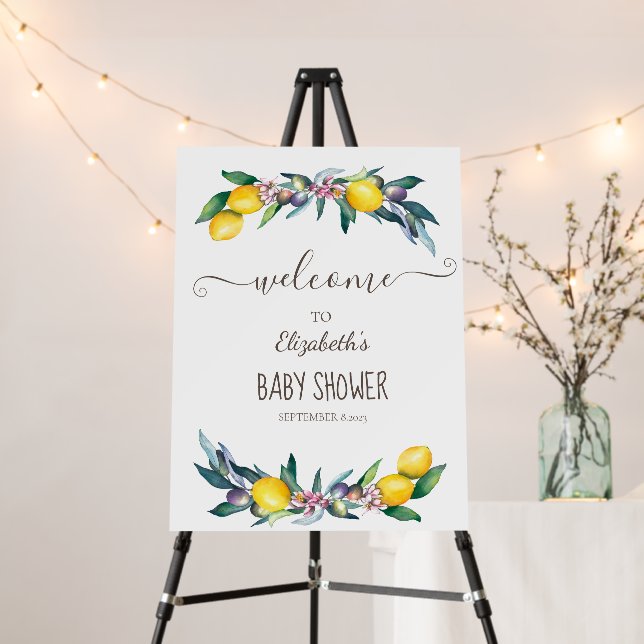 Watercolor Lemons Olives Foam Board (In Situ (Stand))