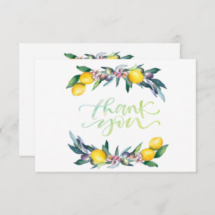 Watercolor Lemons Olives Thank You Card