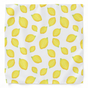 Watercolor Lemons Pattern 2 Bandana
