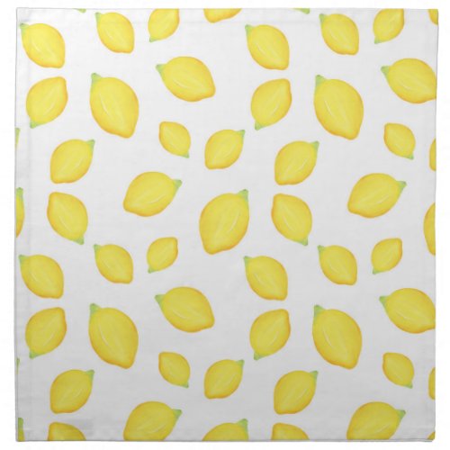 Watercolor Lemons Pattern 2 Cloth Napkin