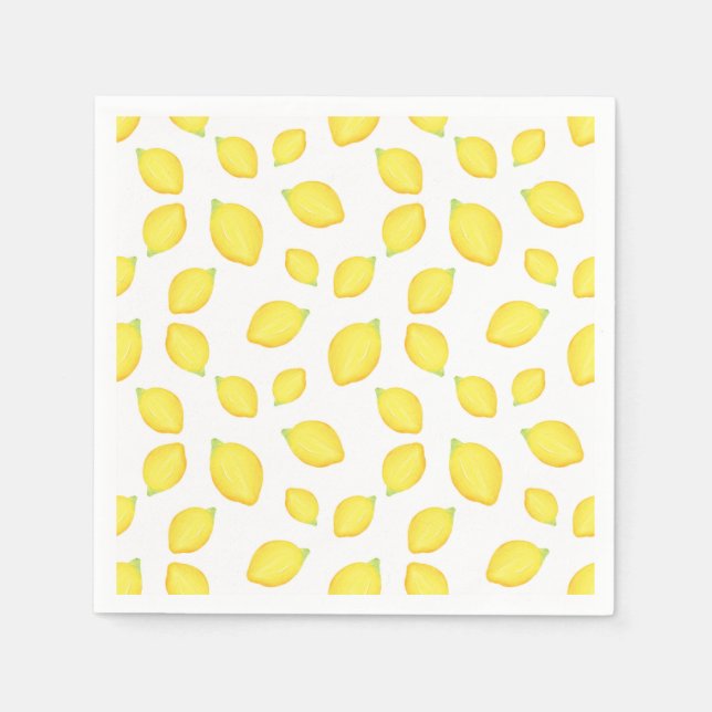 Watercolor Lemons Pattern 2 Napkins (Front)