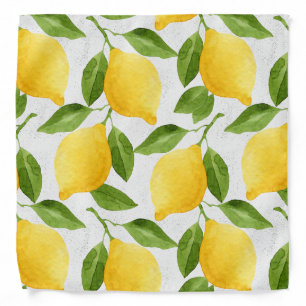 Watercolor lemons pattern bandana