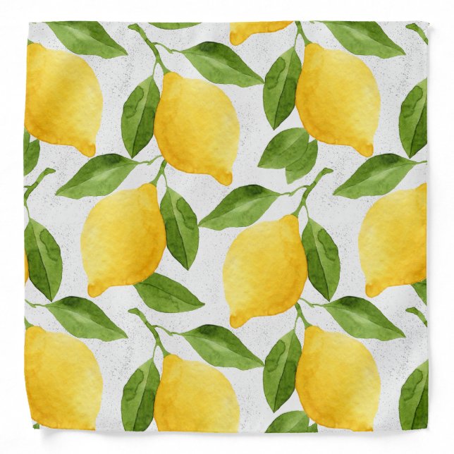 Watercolor lemons pattern bandana (Front)