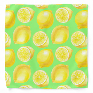 Watercolor lemons pattern bandana