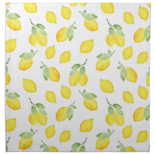 Watercolor Lemons Pattern Cloth Napkin