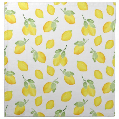 Watercolor Lemons Pattern Cloth Napkin