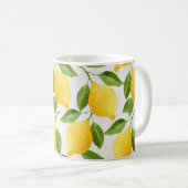 Watercolor lemons pattern coffee mug (Front Right)