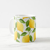 Watercolor lemons pattern coffee mug (Front Left)