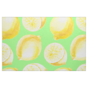 Watercolor lemons pattern fabric