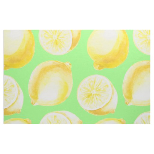 Watercolor lemons pattern fabric