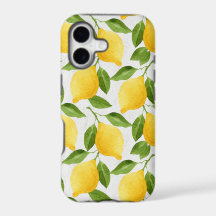 Watercolor lemons pattern
