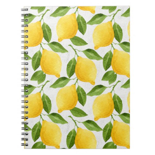 Watercolor lemons pattern notebook