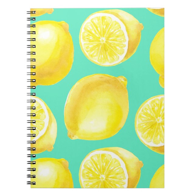 Watercolor lemons pattern notebook (Front)