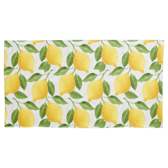 Watercolor lemons pattern pillow case (Front)