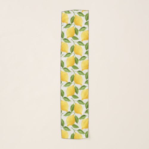 Watercolor lemons pattern scarf
