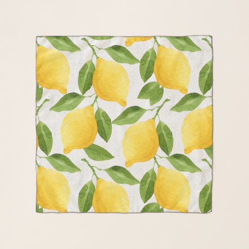Watercolor lemons pattern scarf