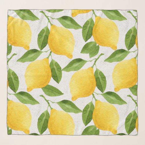 Watercolor lemons pattern scarf