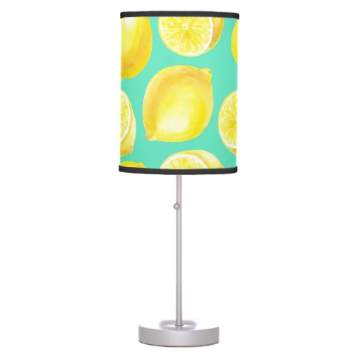 Watercolor lemons pattern table lamp