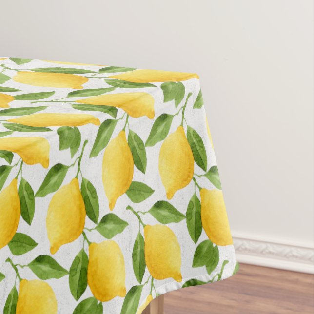 Watercolor lemons pattern tablecloth (In Situ)