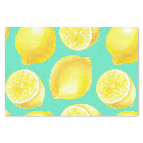 Watercolor lemons pattern tissue paper