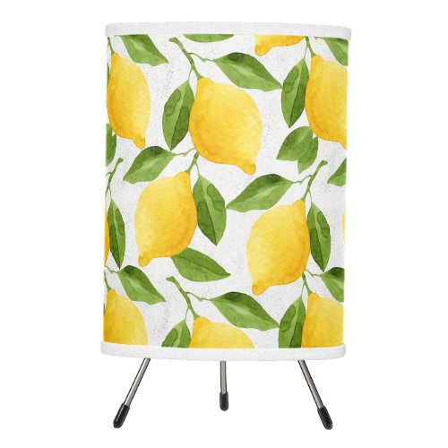 Watercolor lemons pattern tripod lamp