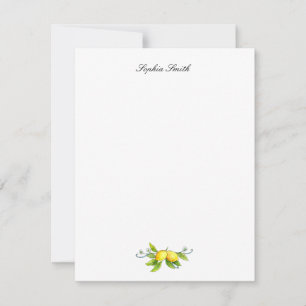 Watercolor Lemons Personalized flat Thank You Card