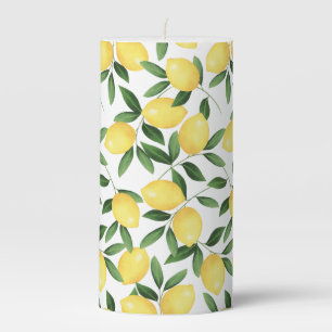 WATERCOLOR LEMONS PILLAR CANDLE