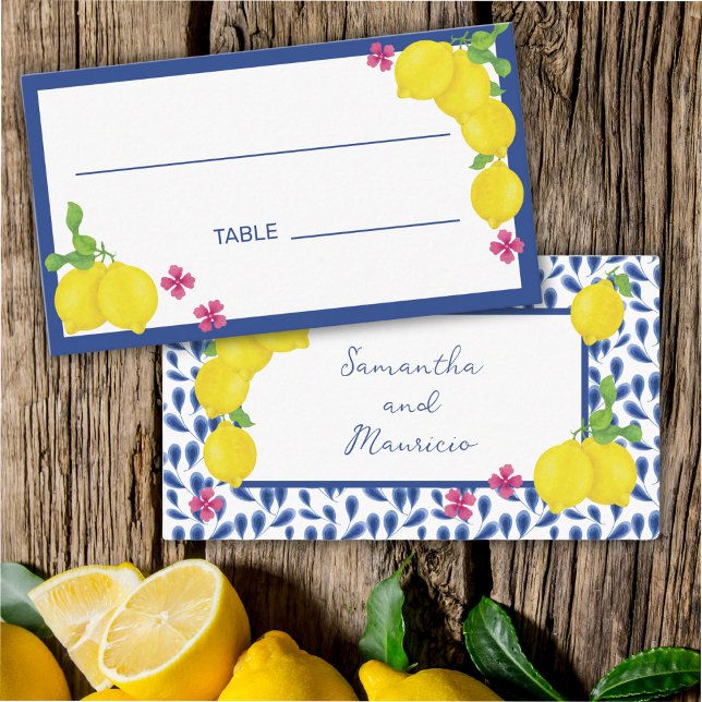 watercolor lemons place card (Creator Uploaded)