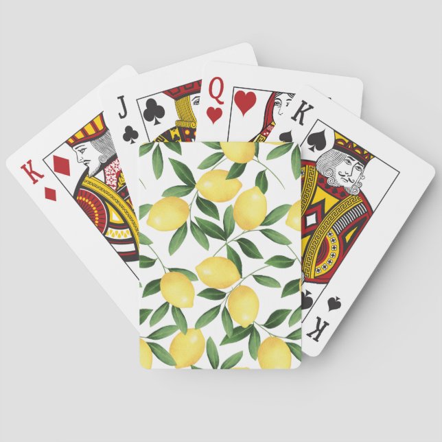 WATERCOLOR LEMONS POKER CARDS (Back)